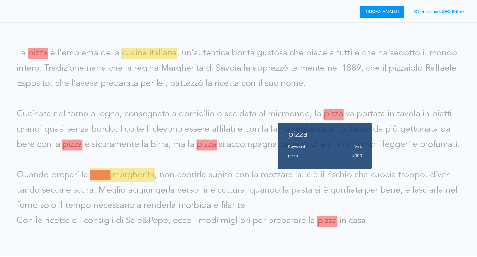 Conosci la struttura delle keyword di un testo? Analizza qualunque copy con una innovativa mappa di calore.