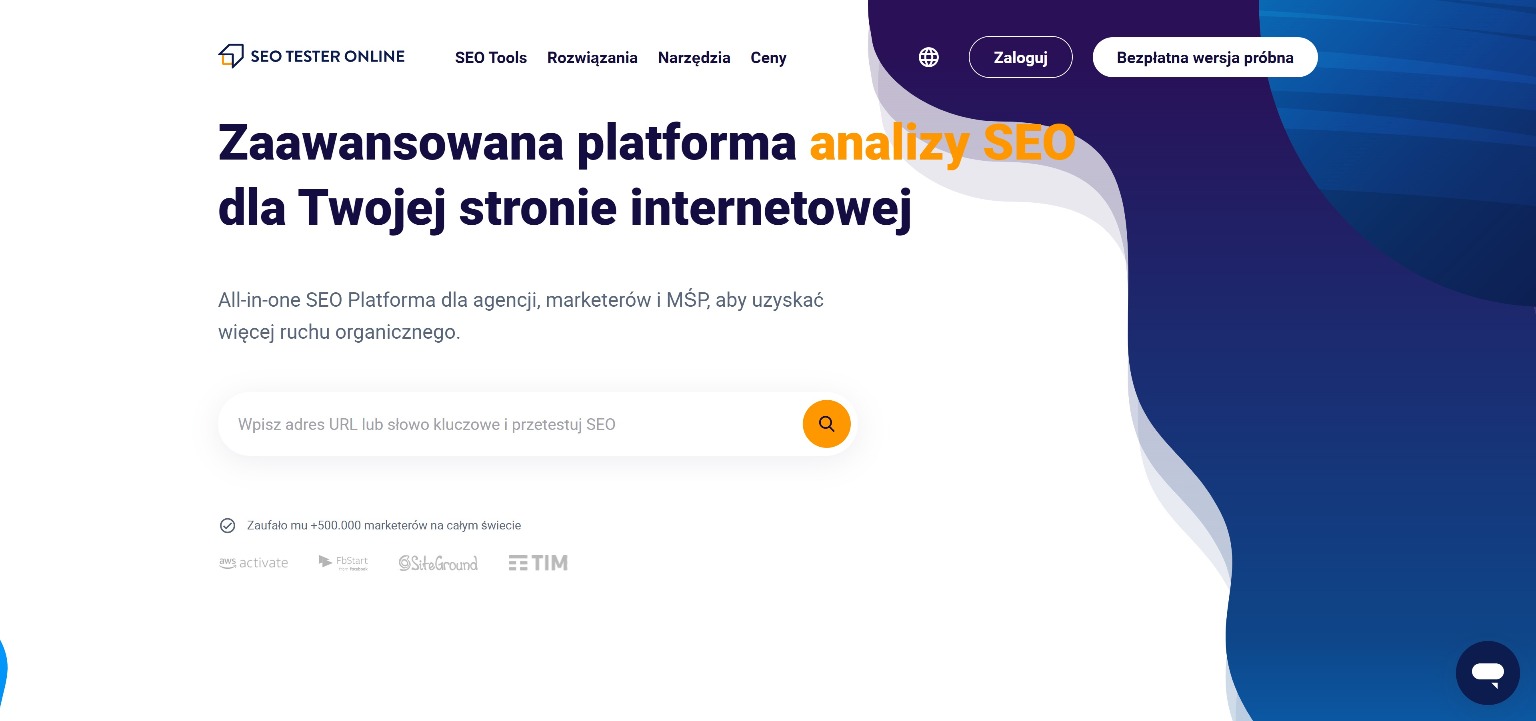 Landing page Platform in Polish